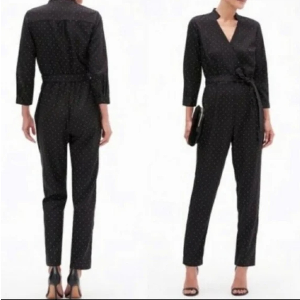 Banana Republic Black Polka Dot Jumpsuit